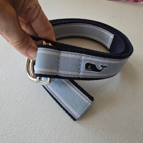 Vineyard vines blue ribbon belt ring adjustable extra large XL